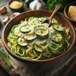 Zucchini Noodles with Garlic Parmesan Sauce