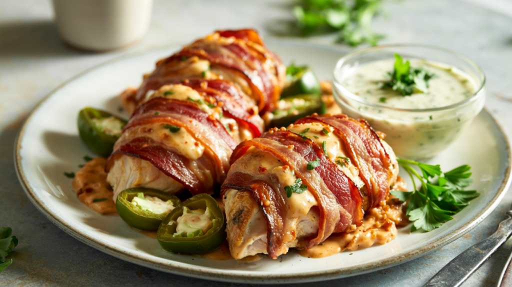 Bacon-Wrapped Jalapeño Popper Chicken