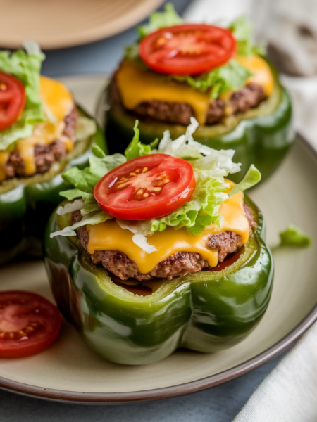Cheeseburger Stuffed Bell Peppers