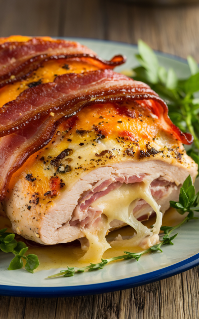 Cheesy Bacon-Wrapped Stuffed Chicken Breast