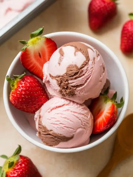 Keto Strawberry Chocolate Vanilla Ice Cream