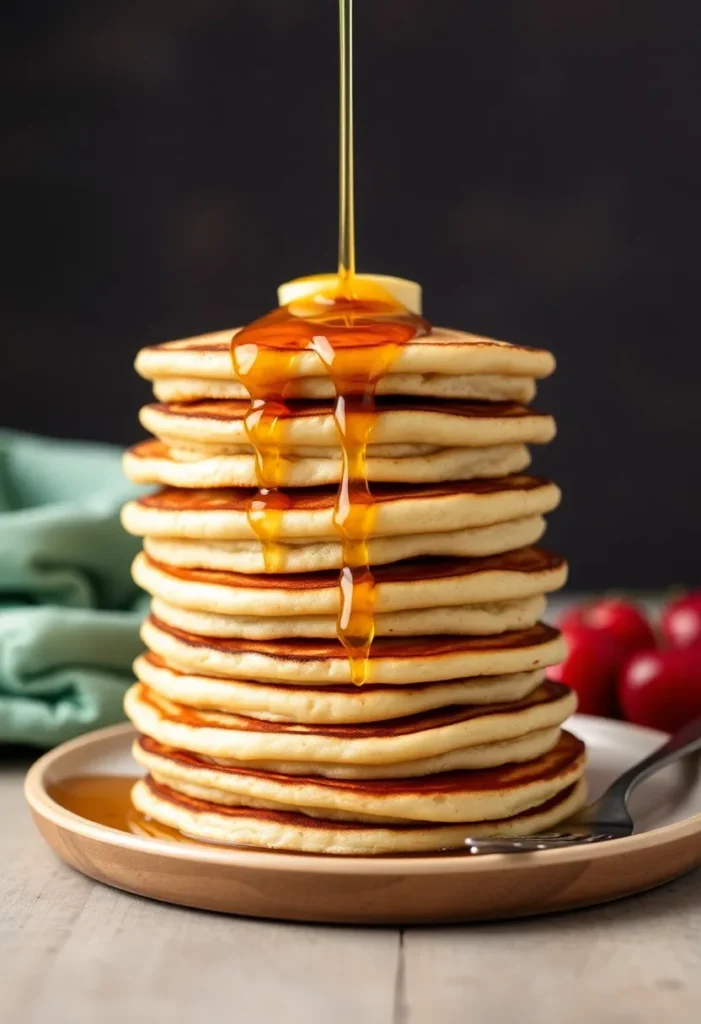 pancakes stack butter syrup - Keto Coconut Flour Pancakes