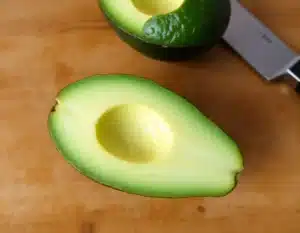 avocado cut half ripe      