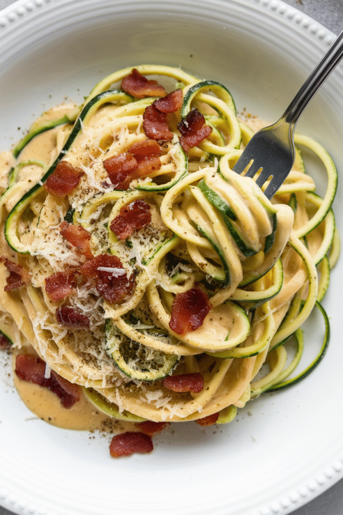 Zucchini Noodle Carbonara