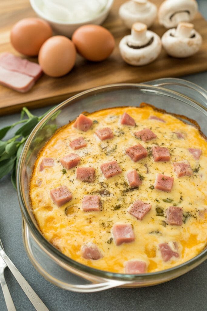 Ham, Cheese & Mushroom Casserole