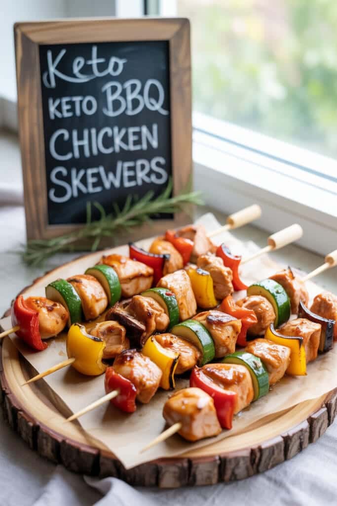  Keto BBQ Chicken Skewers