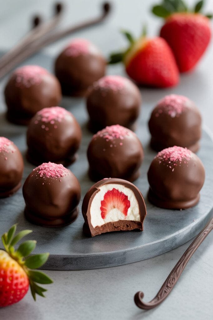 Chocolate-Covered Strawberry Truffles