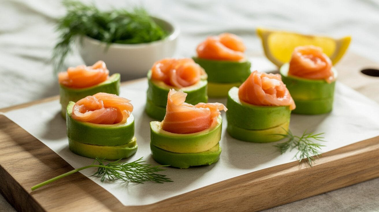 Keto Avocado & Smoked Salmon Roll-Ups
