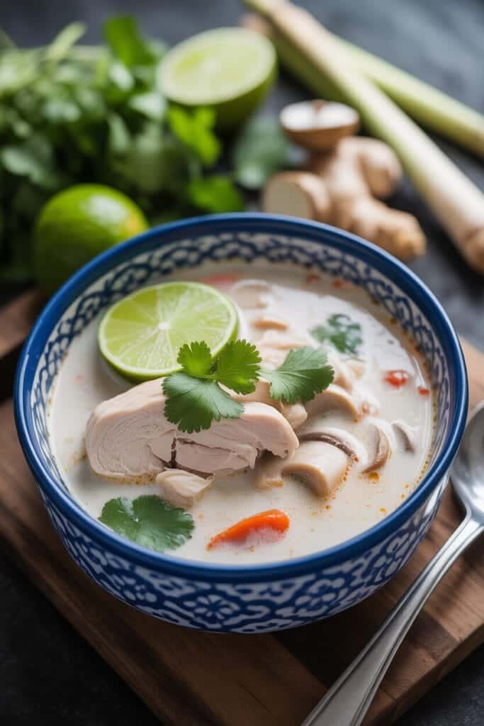 2. Creamy Keto Thai Coconut Soup (Tom Kha Gai)