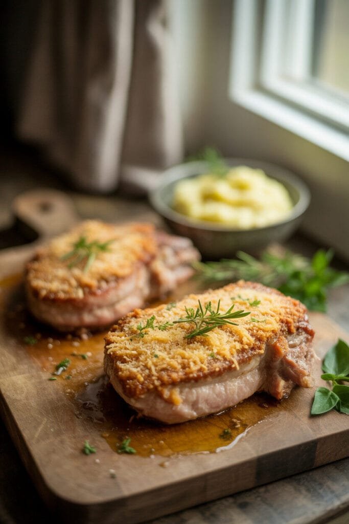 Baked Parmesan Crusted Pork Chops