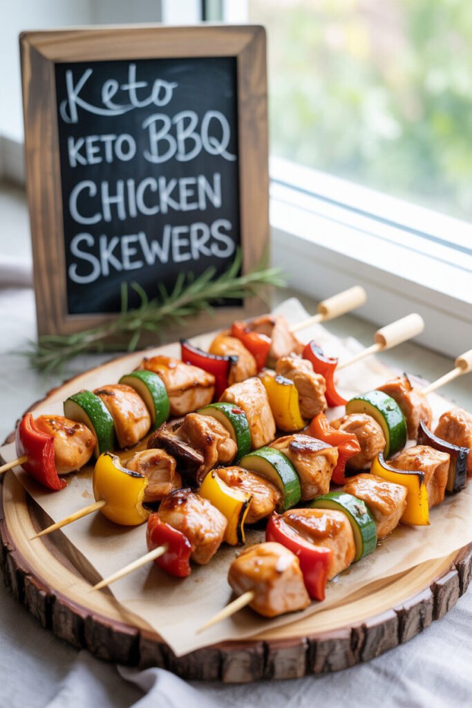 Keto BBQ Chicken Skewers