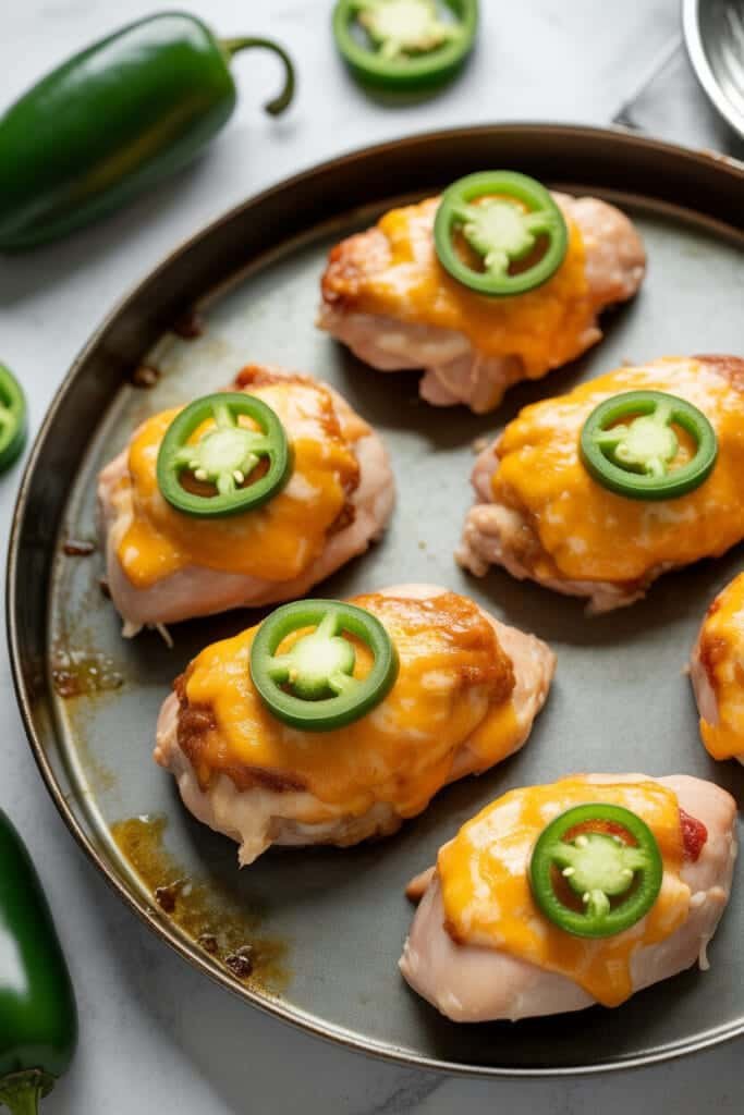 Cheesy Jalapeño Popper Chicken Thighs