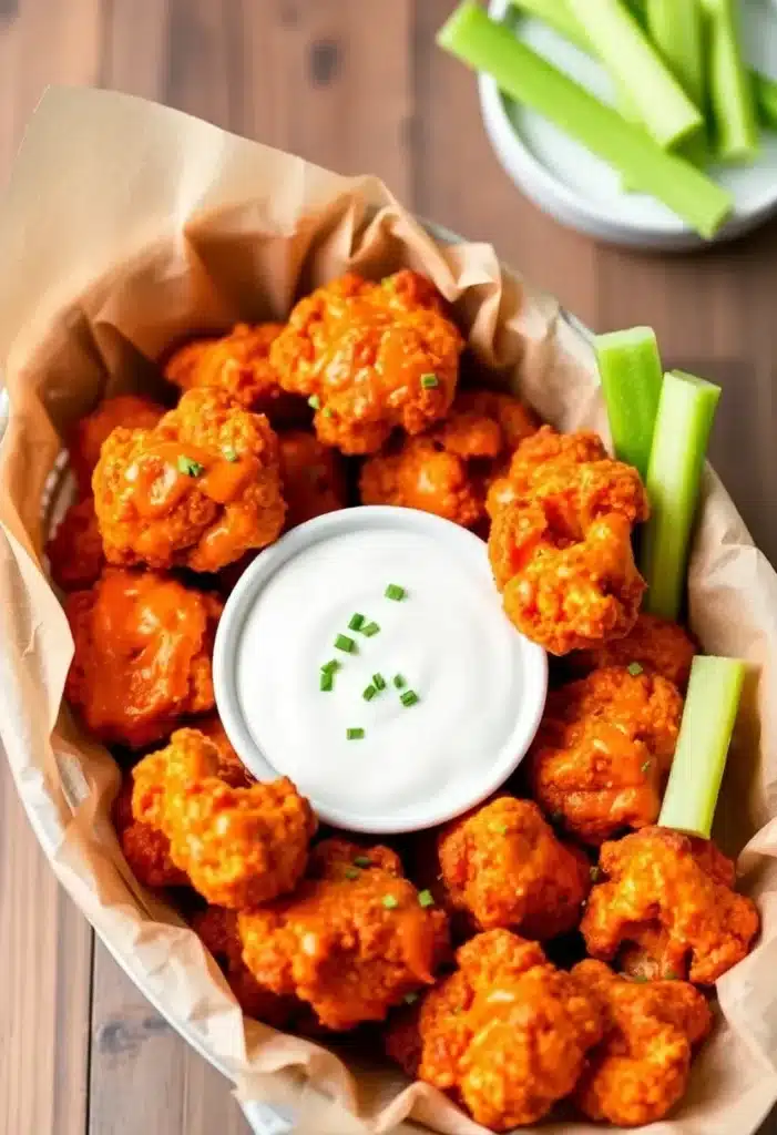Buffalo Cauliflower Bites with Ranch 🌶️
