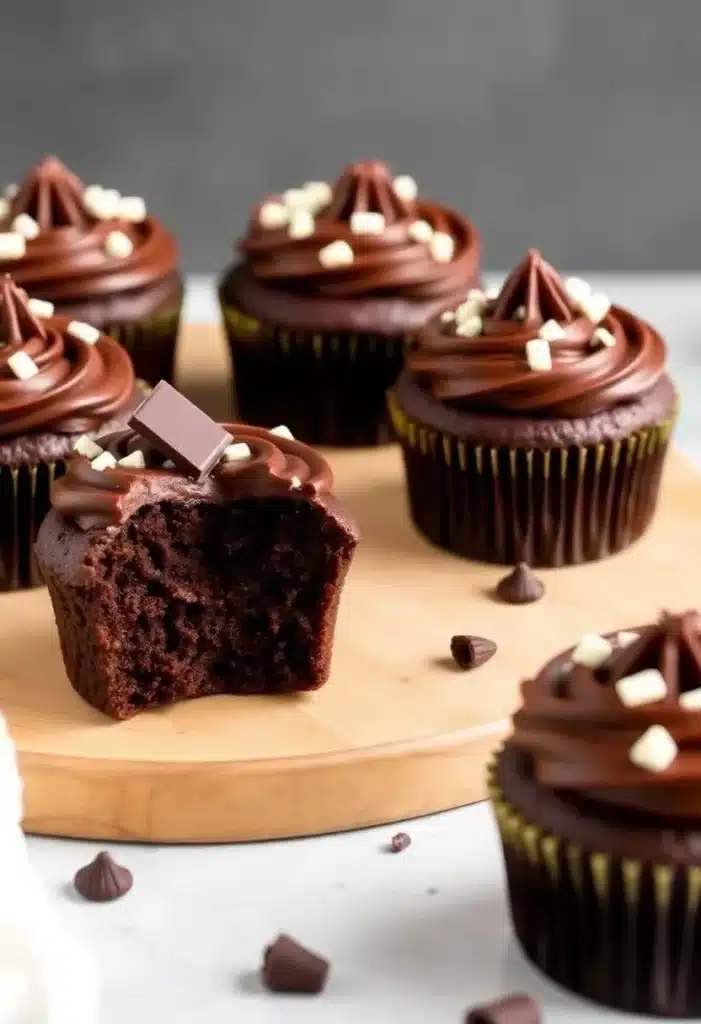 Chocolate Fudge Keto Cupcakes – The “Statement Wall”
