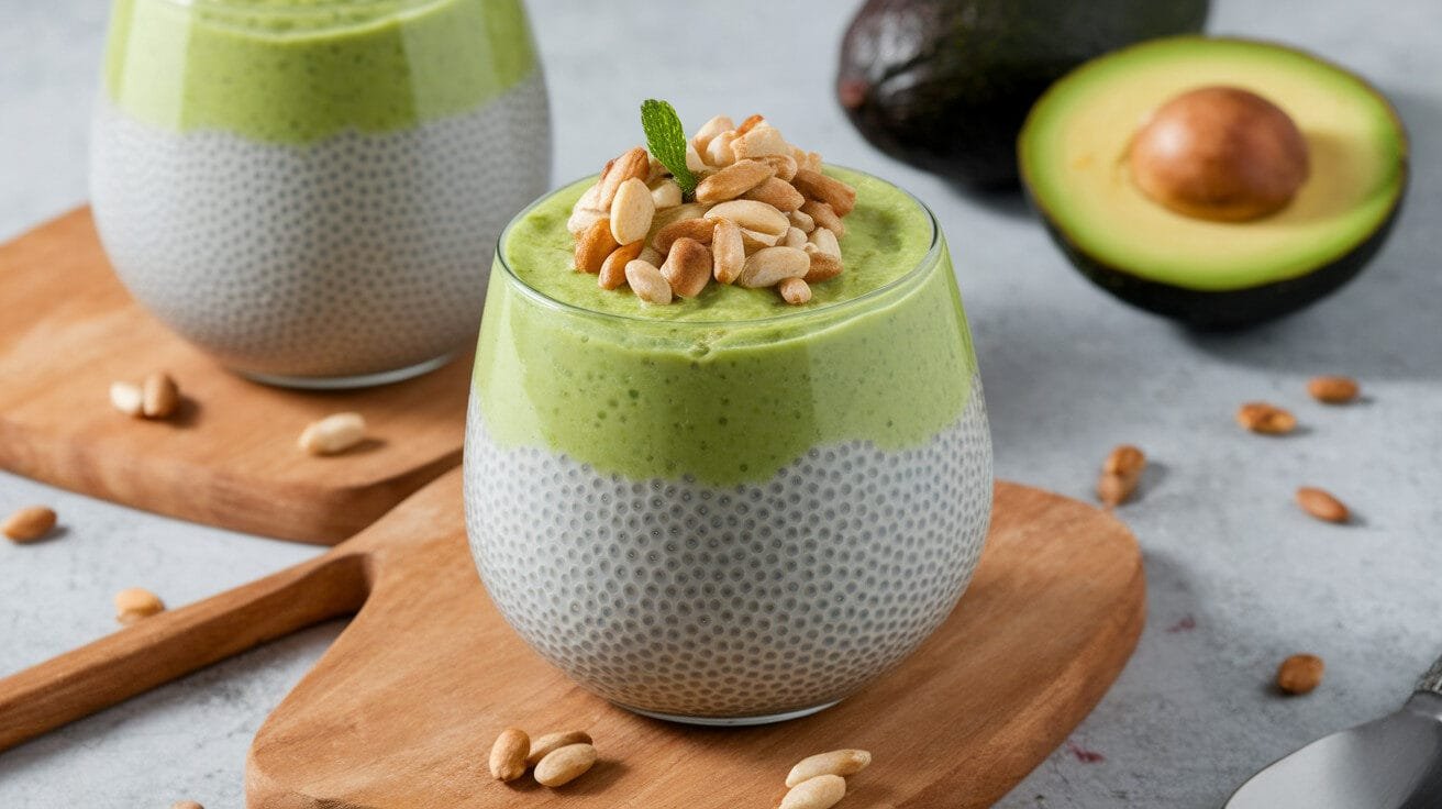Keto Avocado Chia Pudding, Creamy, High Fiber