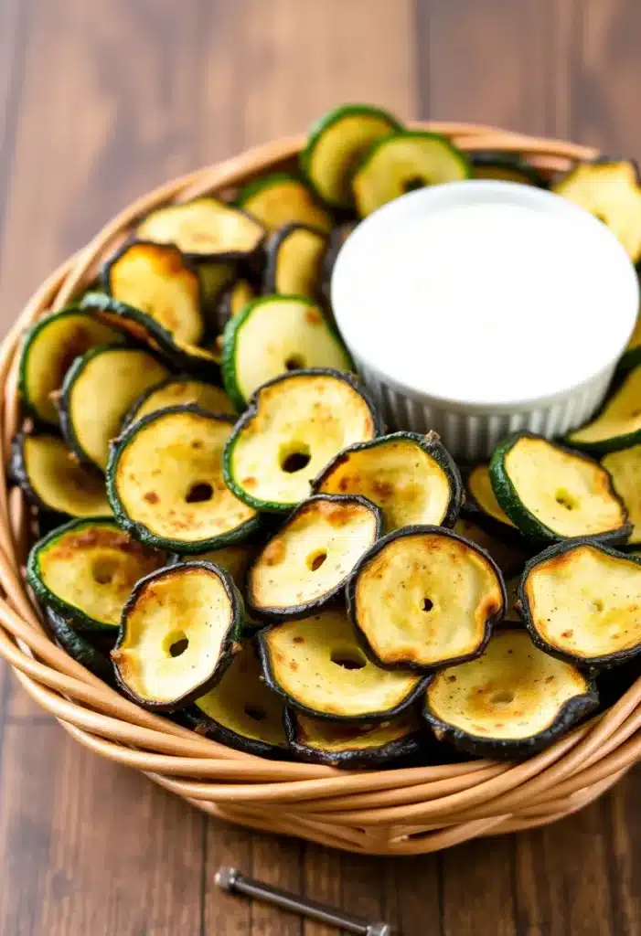 Crispy Parmesan Zucchini Chips 🥒