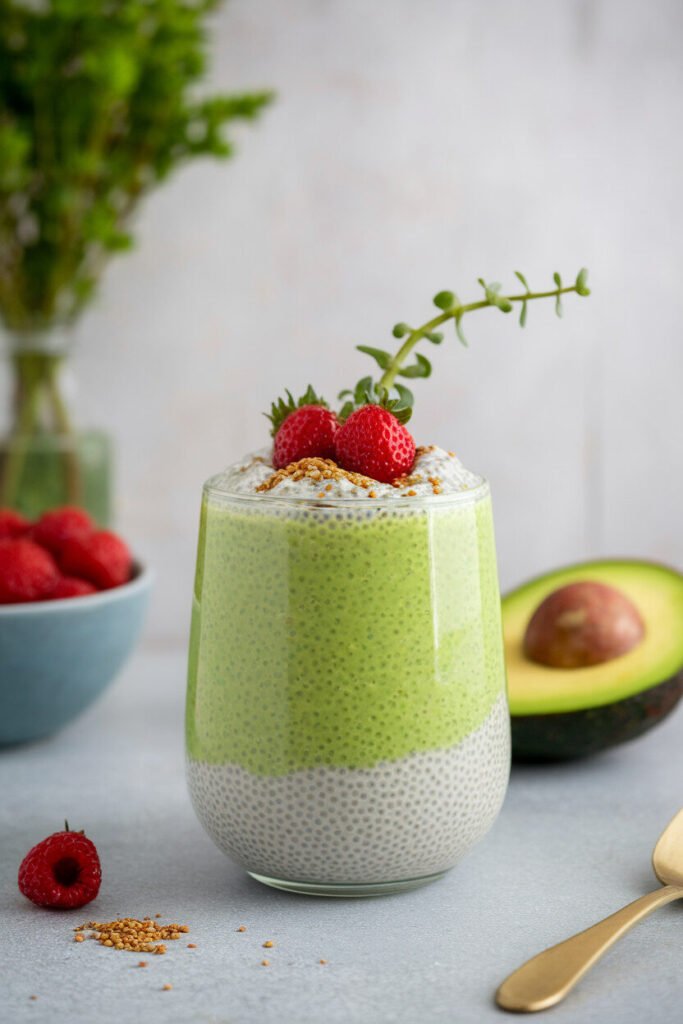 Keto Avocado Chia Pudding, Creamy, High Fiber