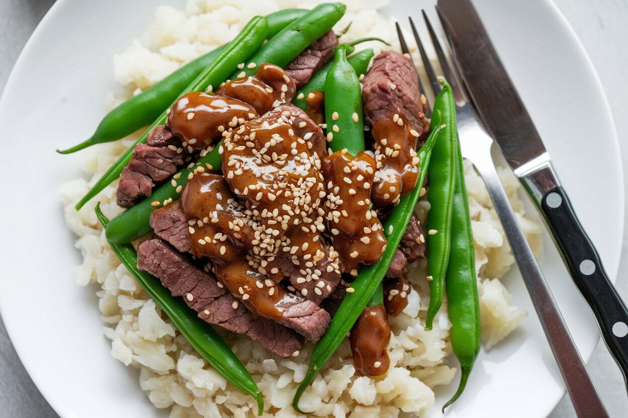Keto Sesame Beef & Green Beans Stir-Fry That Tastes Like Takeout, Minus the Regret