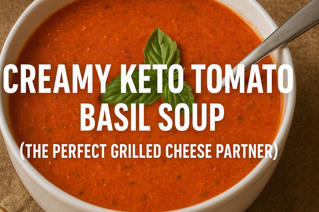 Creamy Keto Tomato Basil Soup (The Perfect Grilled Cheese Partner)