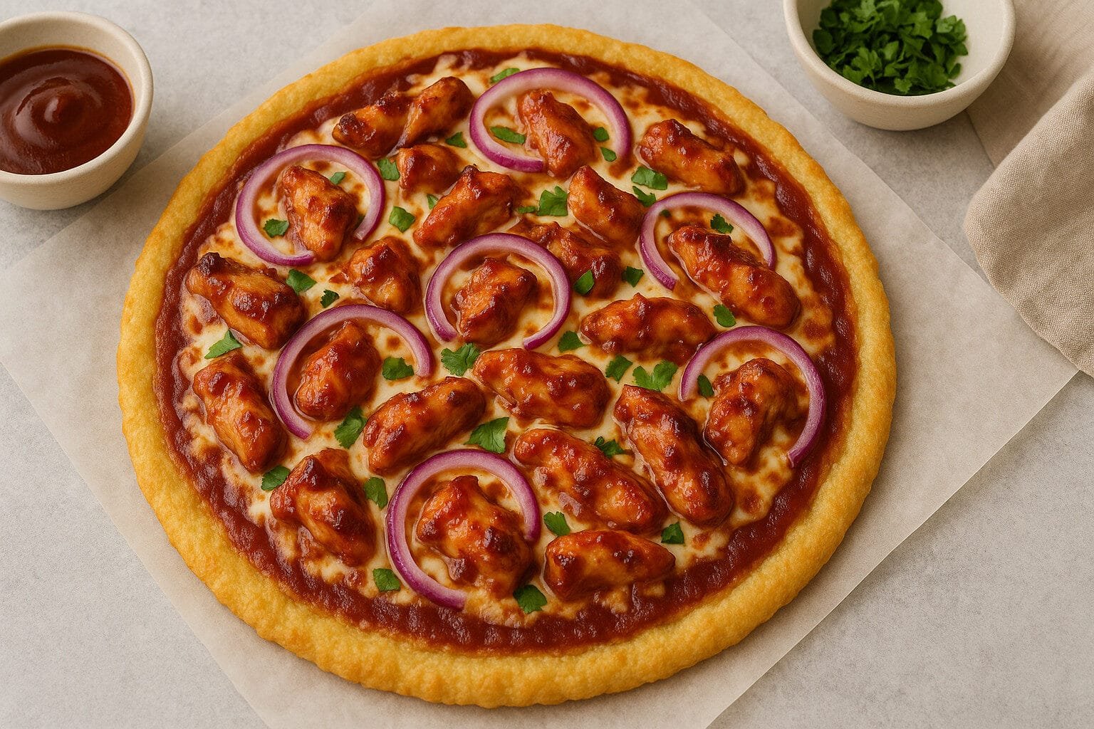 Keto Pizza BBQ Chicken