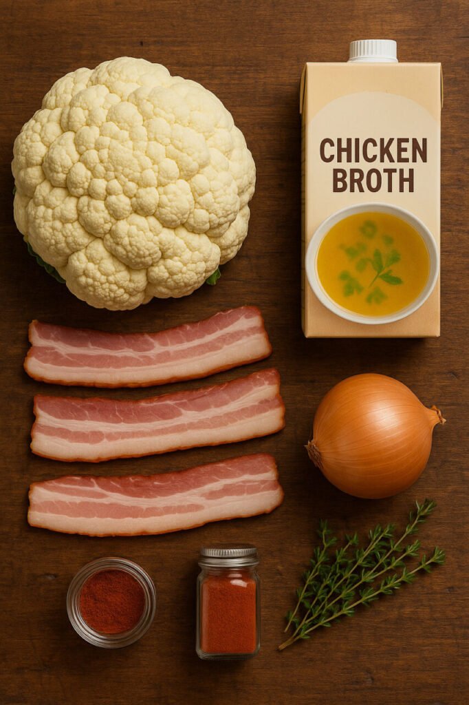 Bacon Cauliflower Soup – Rich, Smoky, and Keto-Friendly Bacon Cauliflower Soup