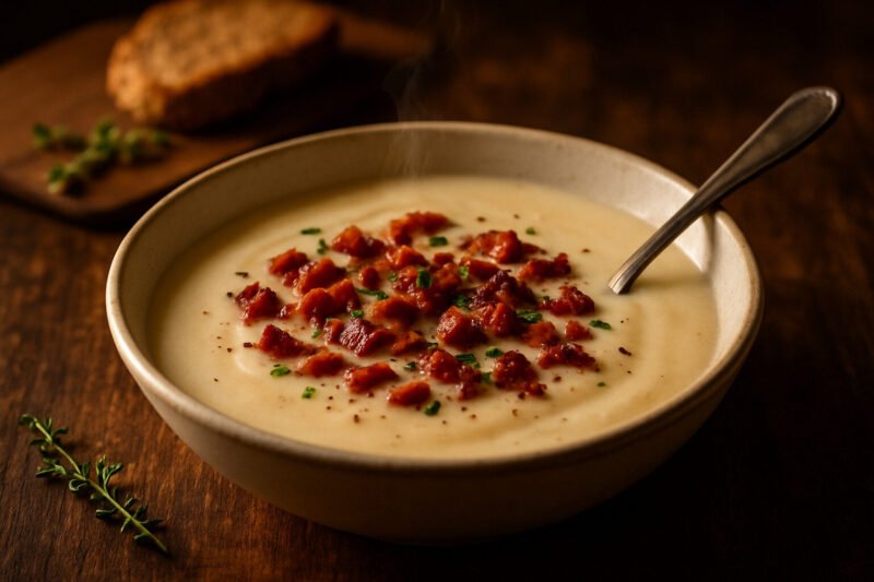 Bacon Cauliflower Soup – Rich, Smoky, and Keto-Friendly