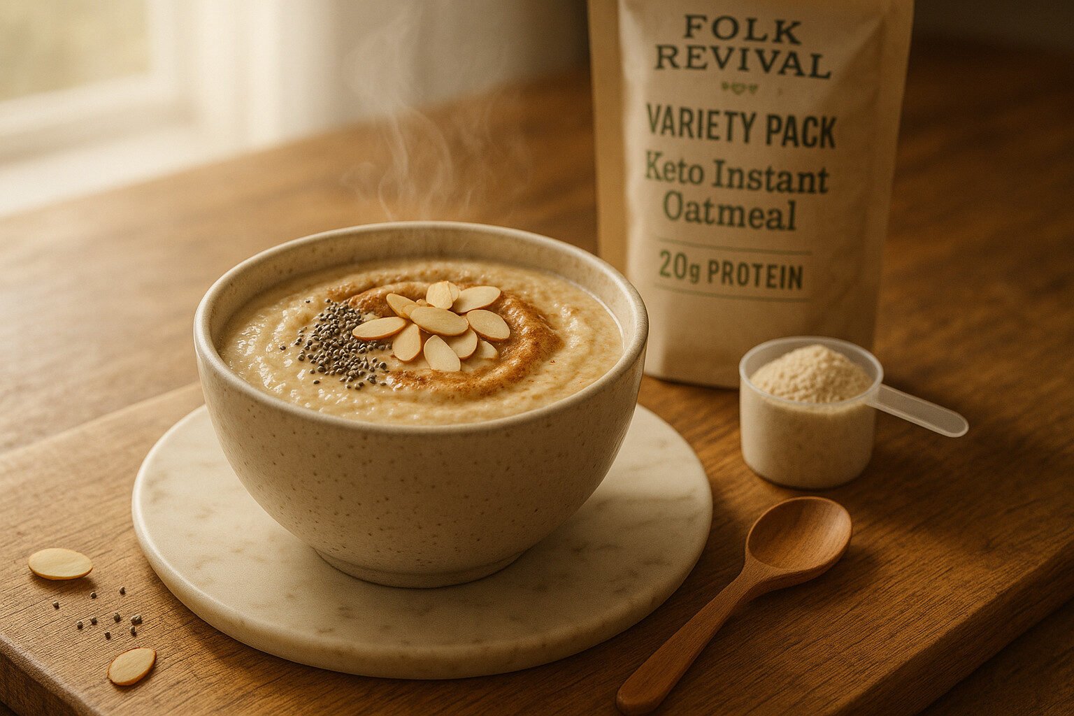 Folk Revival Variety Pack Keto Instant ‘Oatmeal’ – 20g of Protein