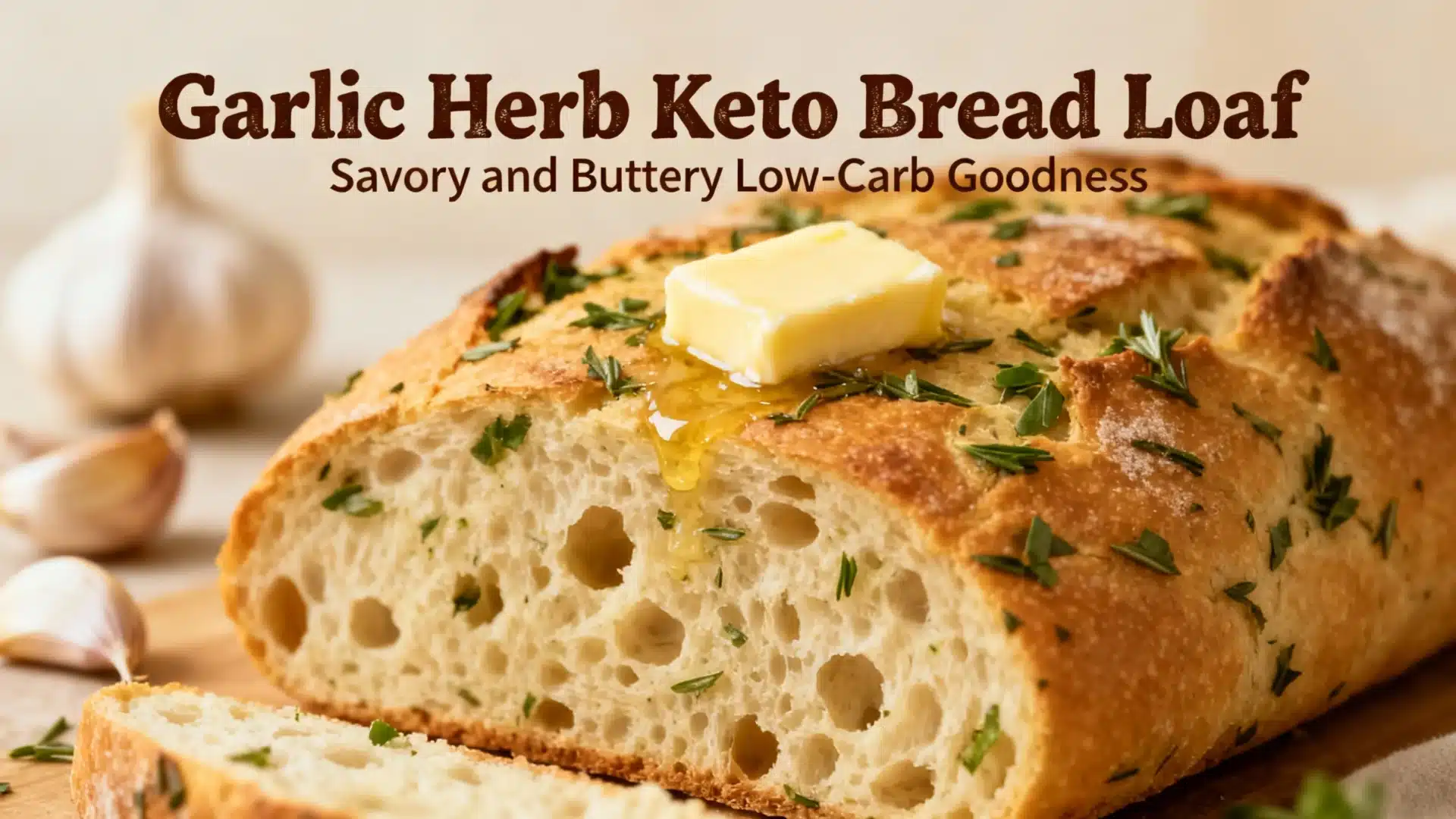 Garlic Herb Keto Bread Loaf – Savory and Buttery Low-Carb Goodness