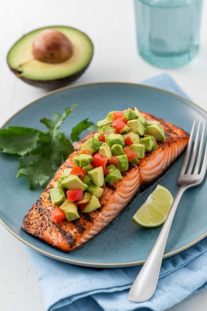 Grilled Salmon with Avocado Salsa