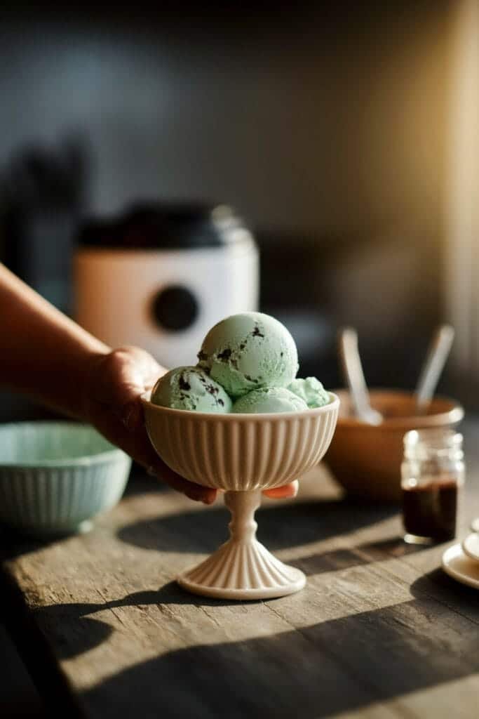 Mint Chip Keto Ice Cream with Sugar Free Crunch
