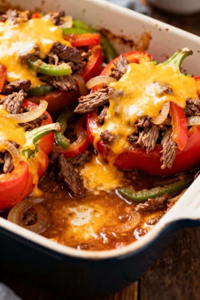 Philly Cheesesteak Stuffed Pepper Casserole