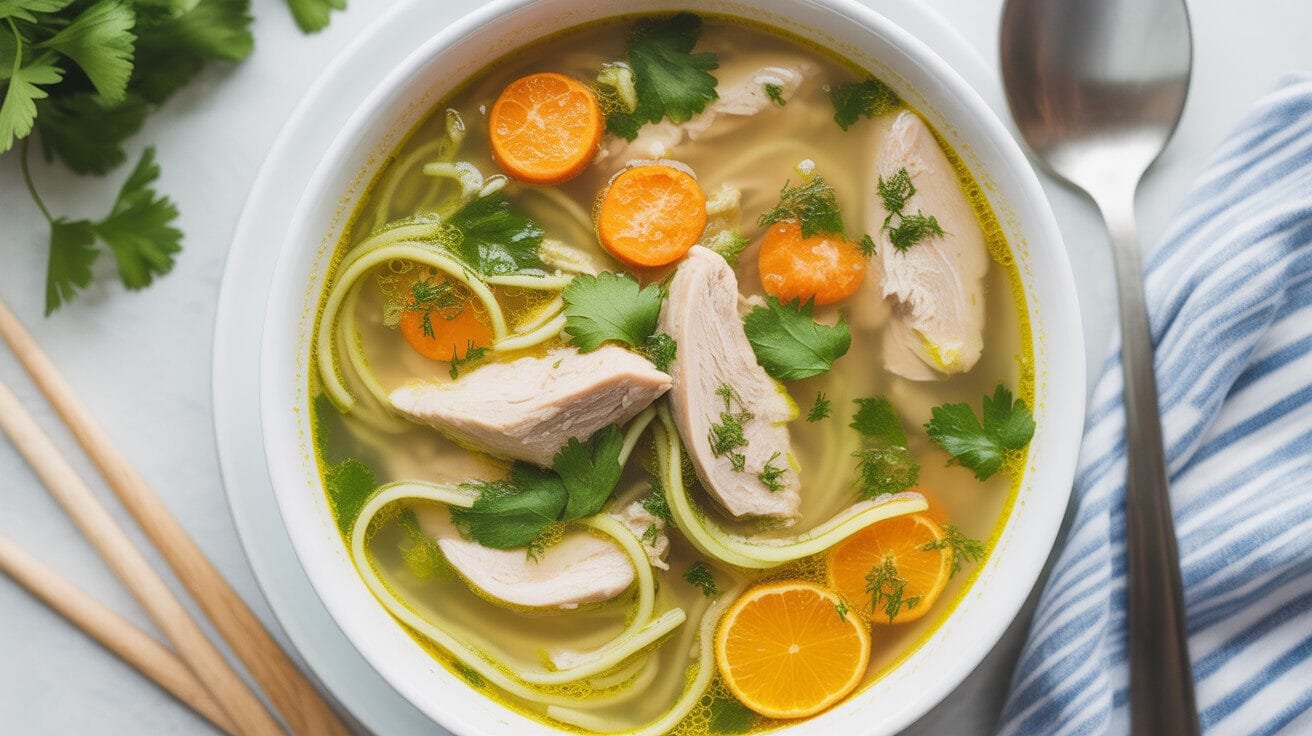 Cozy Keto Chicken Zoodle Soup (Ready in 20 Minutes)