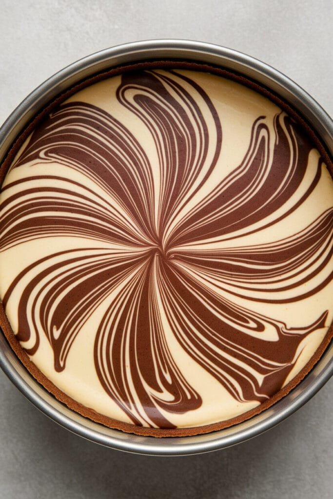 Keto Chocolate Swirl Cheesecake