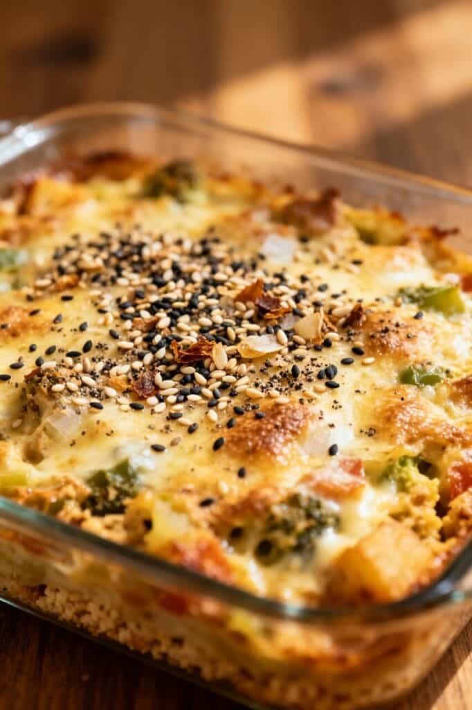 Everything Bagel Crustless Breakfast Casserole