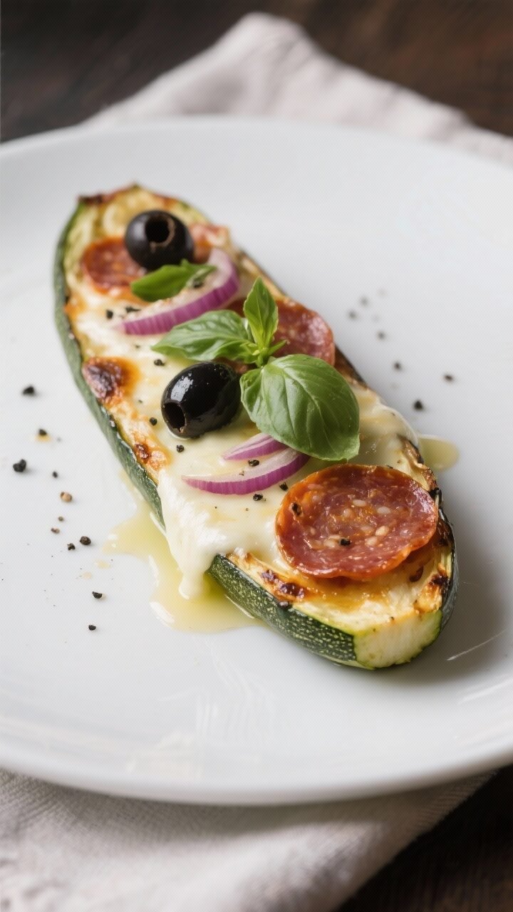 Zucchini Boat Keto Pizzas, Sheet Pan Style - Easy, Cheesy, Weeknight-Friendly Zucchini Boat Keto Pizzas