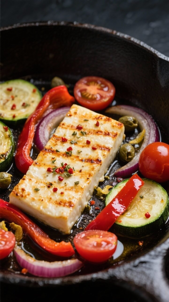 Mediterranean Halloumi Keto Skillet With Preserved Lemon & Za’atar - Bright, Savory, and Low-Carb