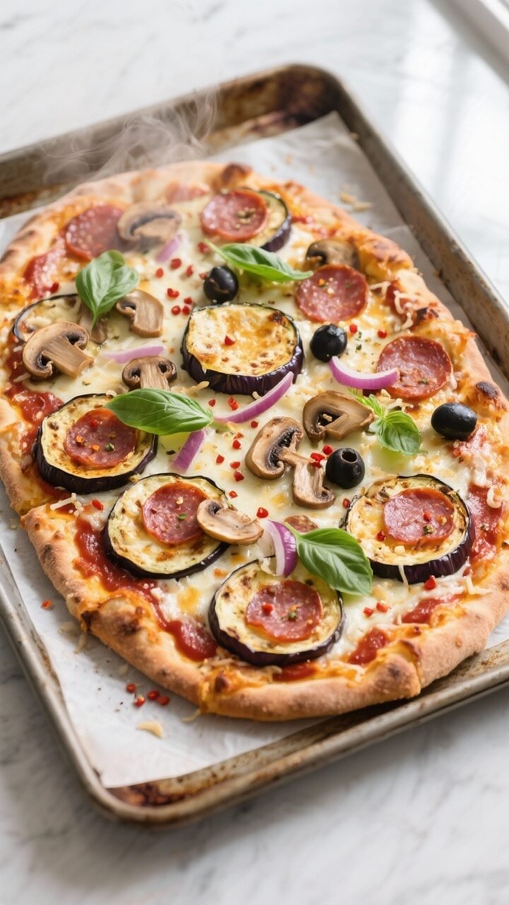 Eggplant Sheet Pan Keto Pizza Eggplant Sheet Pan Keto Pizza