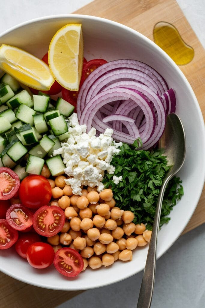 Mediterranean chickpea salad
