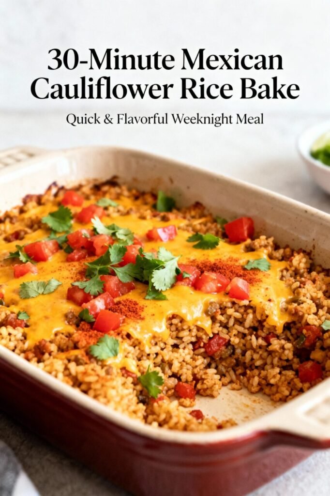 7 Quick Low Carb Casseroles for Insanely Busy Weeknights 30-Minute Mexican Cauliflower Rice Bake