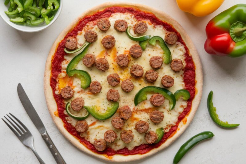 Keto Pizza Supreme with Sausage and Peppers