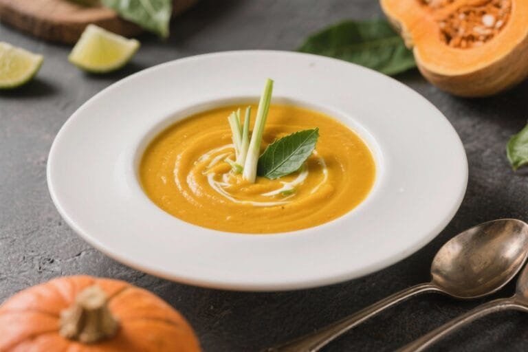 Keto Pumpkin Soup With Lemongrass and Lime Leaf – Bright, Creamy, and Comforting