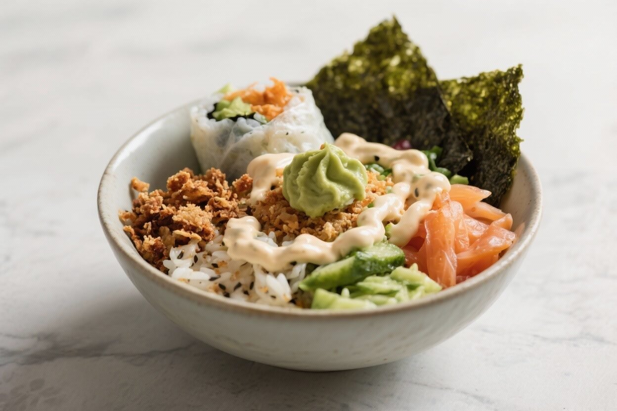 Keto Sushi Burrito Bowl With Wasabi Mayo