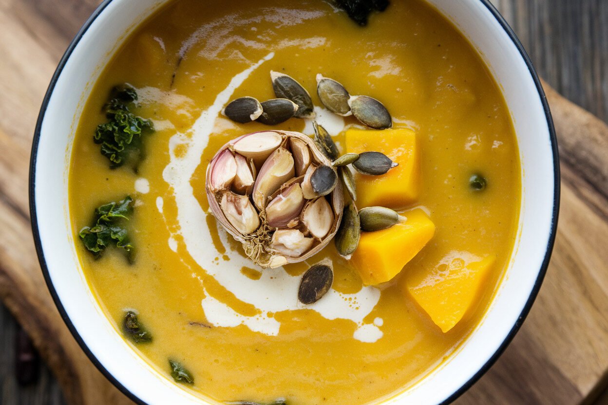 Roasted Garlic and Pumpkin Keto Soup: The Creamy Comfort Bowl You’ll Crave All Week Roasted Garlic and Pumpkin Keto Soup