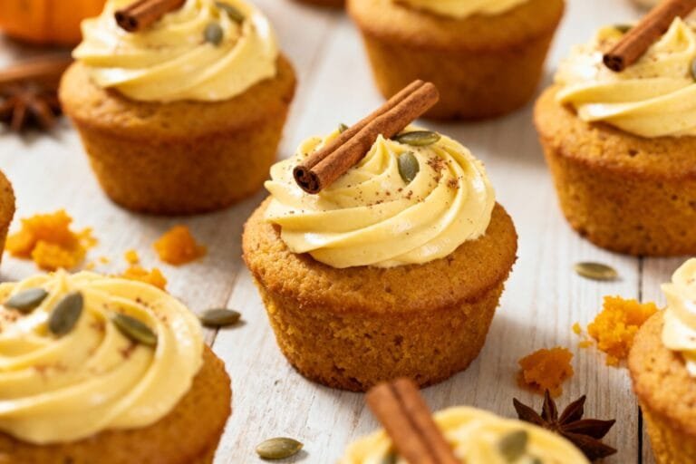 Spiced Pumpkin Cupcakes With Cream Cheese Frosting
