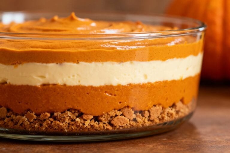 No-bake Four-layer Pumpkin Delight Dessert