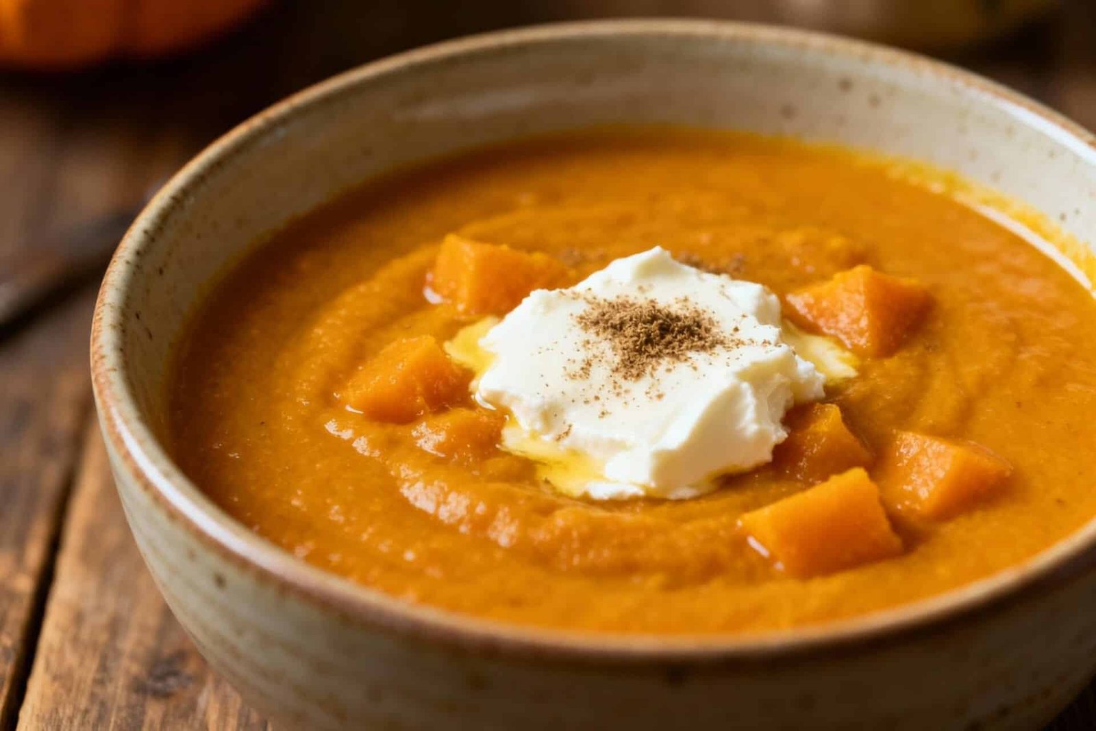 Keto Pumpkin Soup With Cream Cheese And Nutmeg