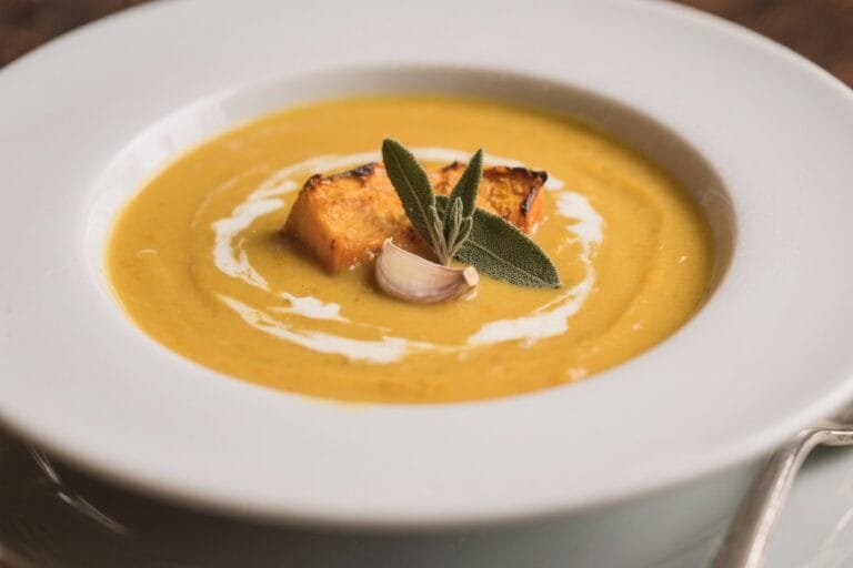 Roasted Pumpkin Soup With Garlic and Sage