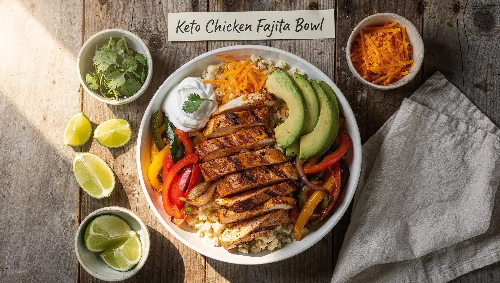 Keto Chicken Fajita Bowl Recipe