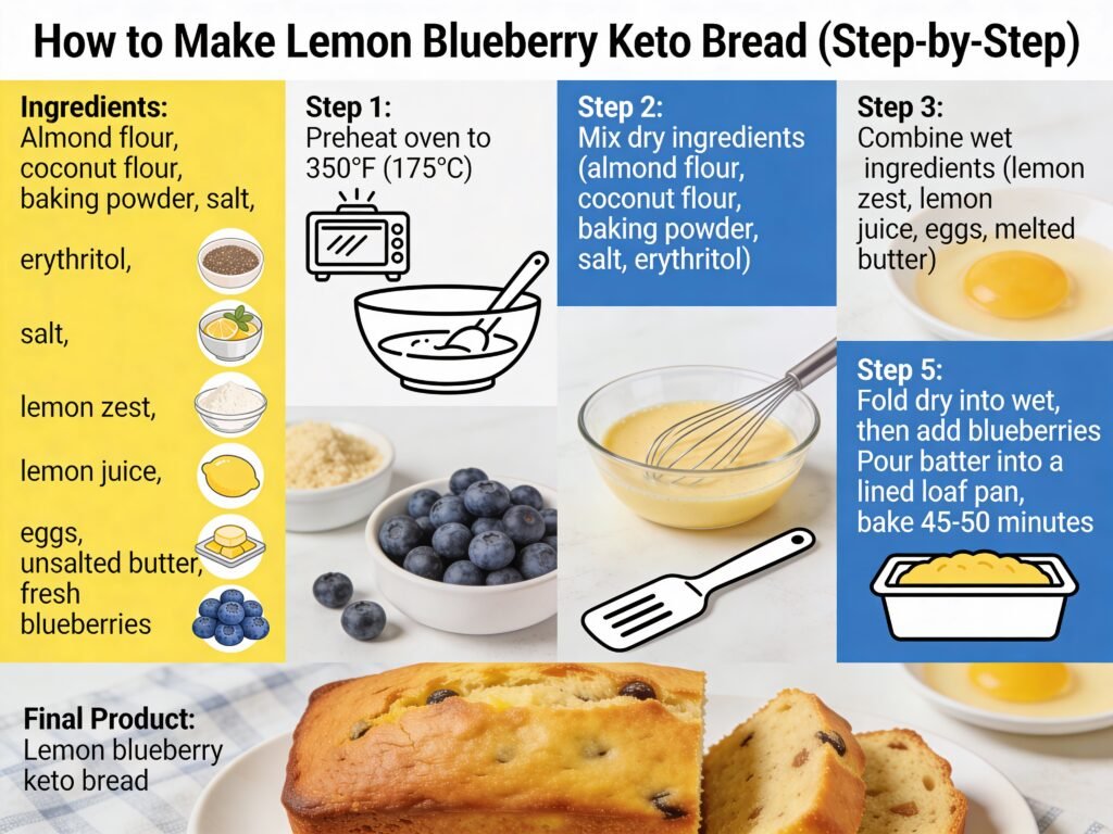 How to Make Lemon Blueberry Keto Bread (Step-by-Step)