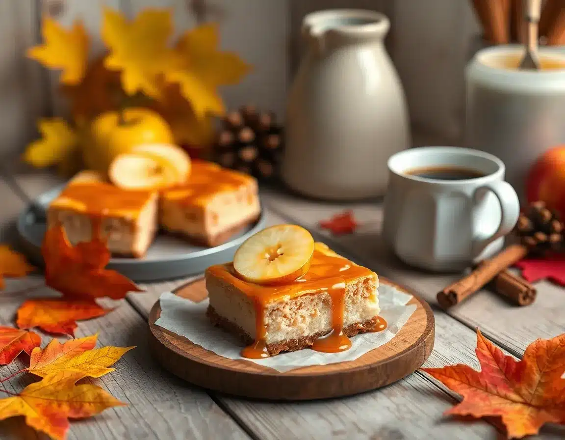 caramel apple cheesecake bars